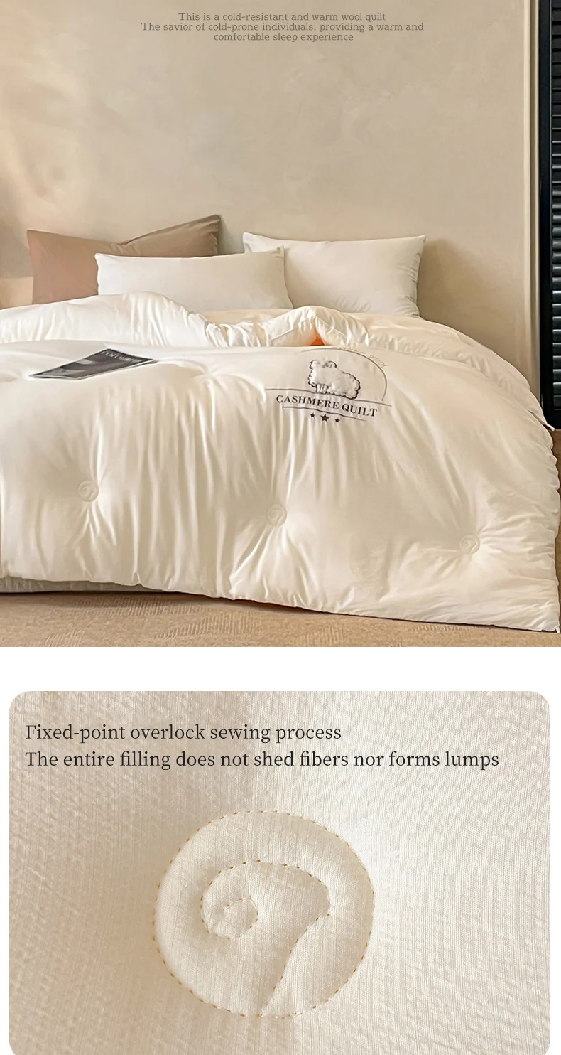 New Embroidered Wool Quilt, Thickened and Warm Thick Quilt, Universal Quilt Core for All Seasons at Home